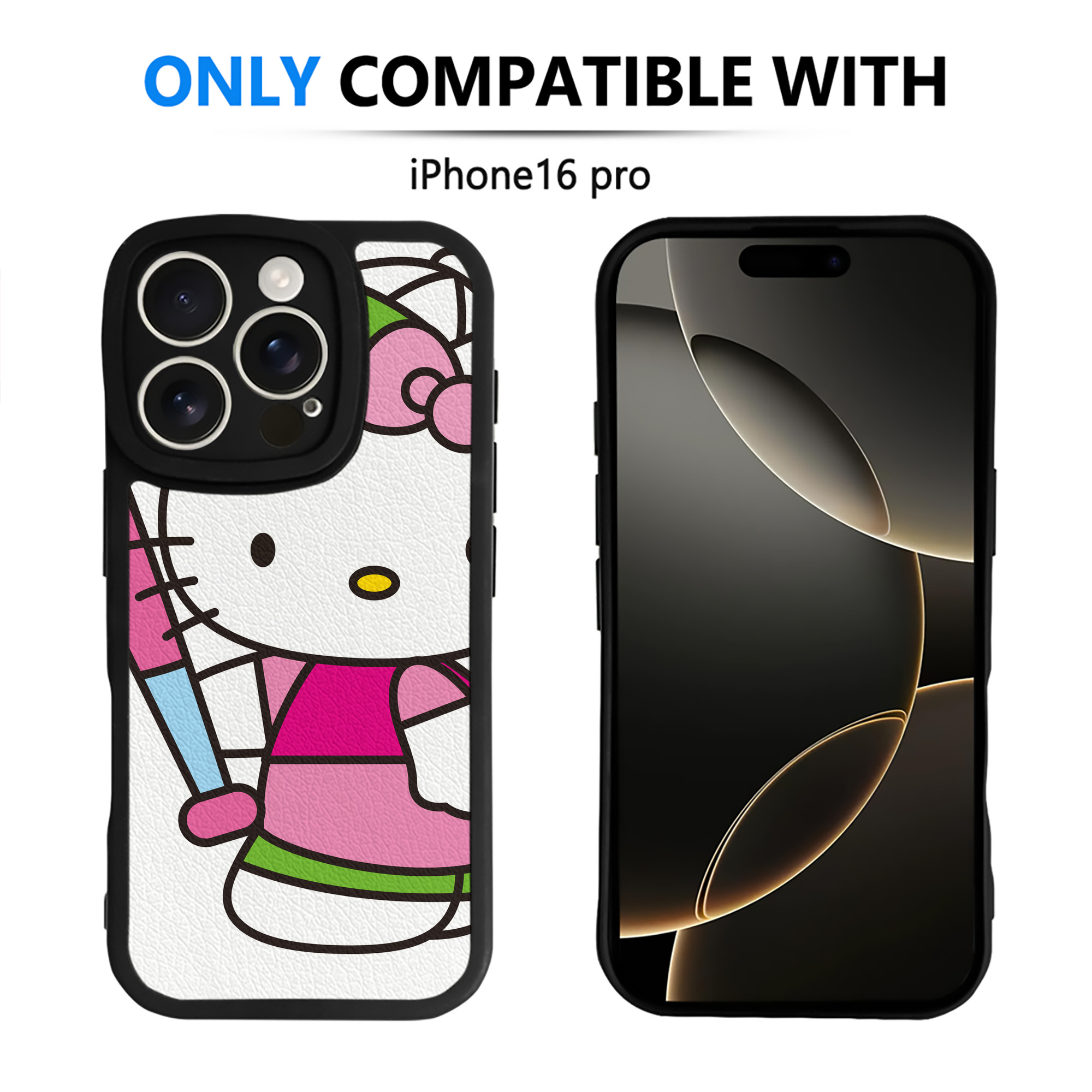 （画像用） Hello Kitty ハローキティ 【iPhone 16シリーズ対応】シリコンスマホケース（レザー調） 材質：シリコン